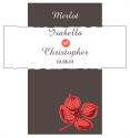 Customized Polka Rectangle Wine Wedding Label 3.5x3.75